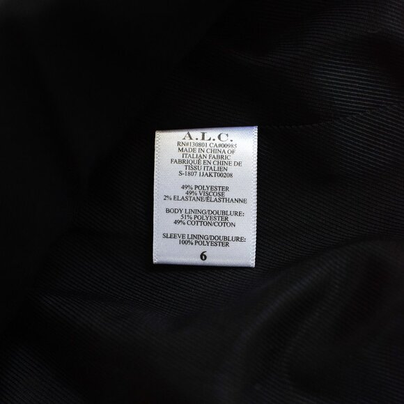 ALC Sedgewick Houndstooth Plaid Double Breasted Blazer Jacket Brown Size 6 Prep - Picture 11 of 11